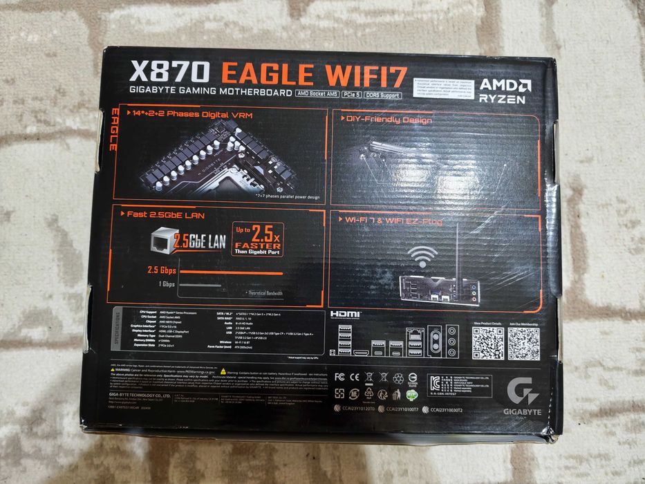 AMD Ryzen 7 7800X3D +Gigabyte X870 EAGLE WIFI7