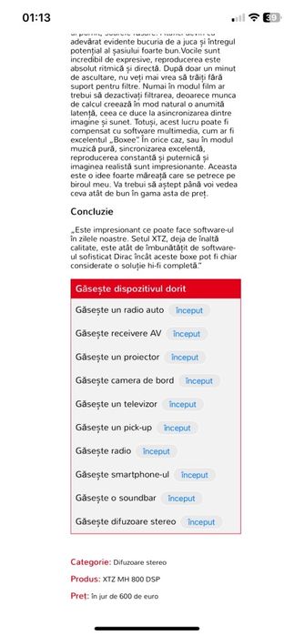 XTZ MH-800 DSP Sistem STEREO 2x40W USB Nou la Cutie Preț deMAGAZIN600€