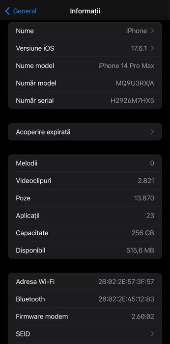 Iphone 14 pro max -256 Gb