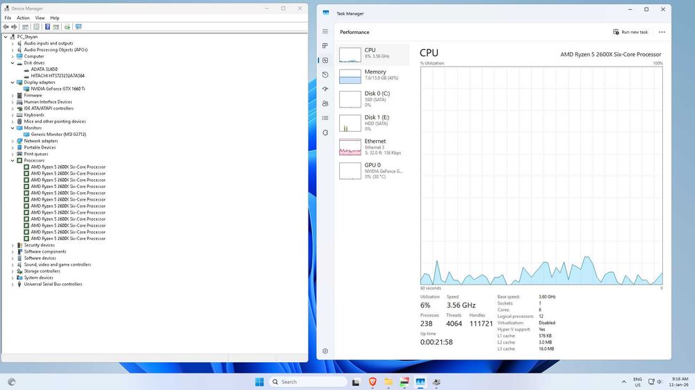 Gaming PC = Ryzen 5 2600x / 1660 Ti / 16GB / SSD 250