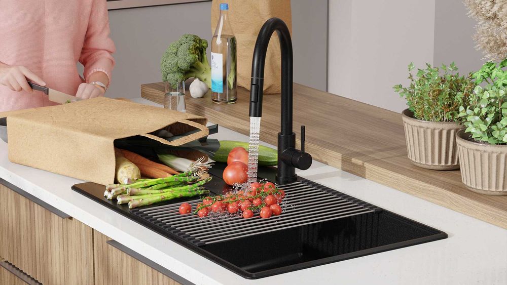 Черна кухненска мивка от гранит Копенхаген 780x500 Top 60