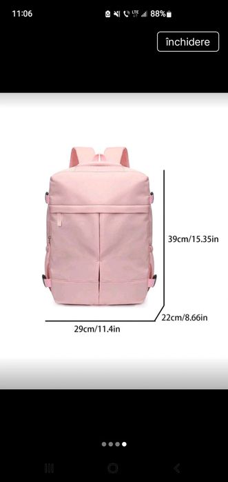 Rucsac nou pt avion pe verde