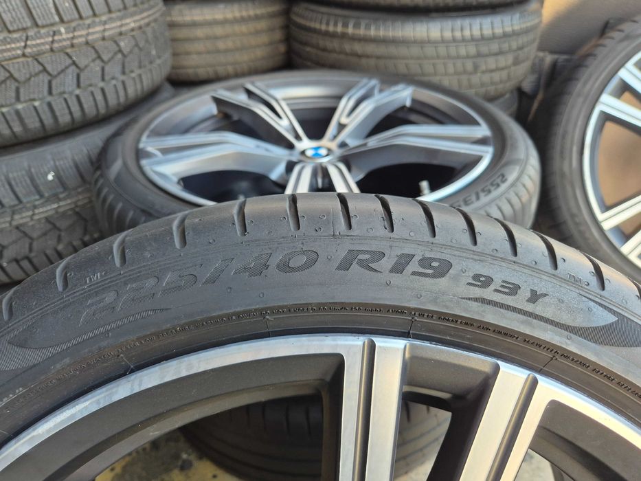 ROTI Jante + Anvelope VARA 225/40/19 - 255/35/19 5x112 OEM BMW Seria 3 G20 G21 Seria 4 Individual + Anvelope Pirelli 2025 RUN-FLAt
