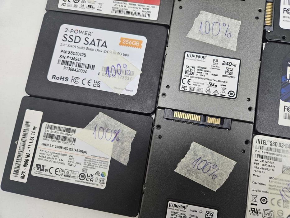 2.5" inch SSD SATA 240GB 250GB 256GB Intel Samsung Kingston Crucial