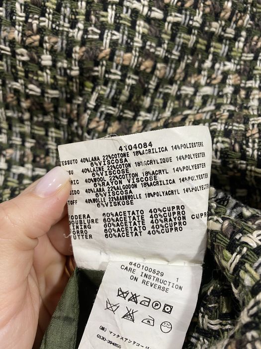 Мини пола от вълнен туид Max & Co в зелено