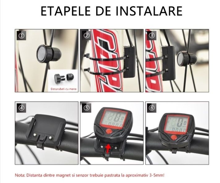 Kilometraj bike computer vitezometru bicicleta impermeabil 14 functii