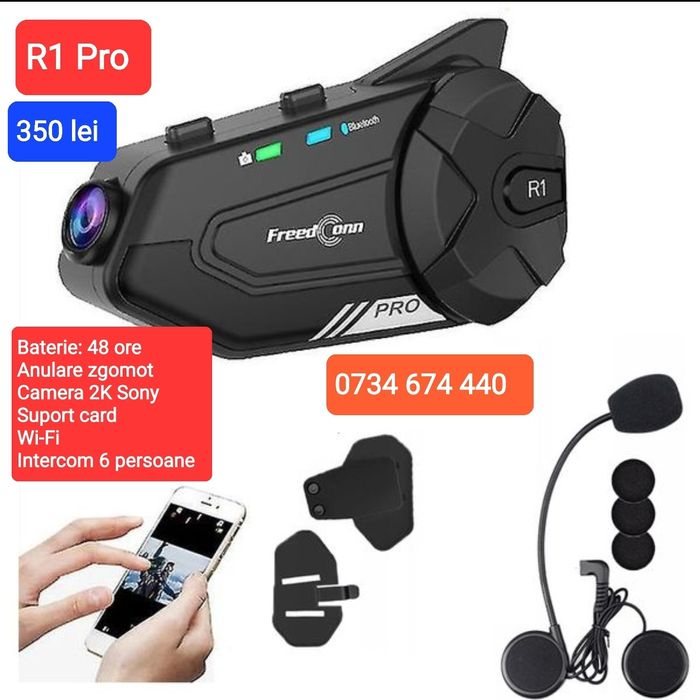Casca Bluetooth MOTO, Intercom, Camera 2K, Anulare zgomot