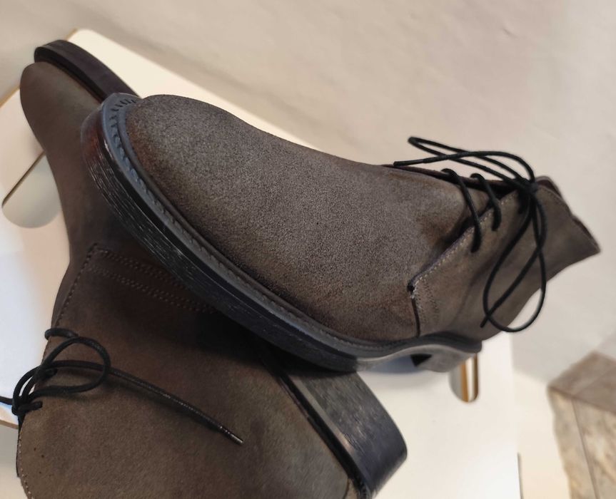 Ghete lace up chukka 45 Old Signature NOI piele naturala suede vernil