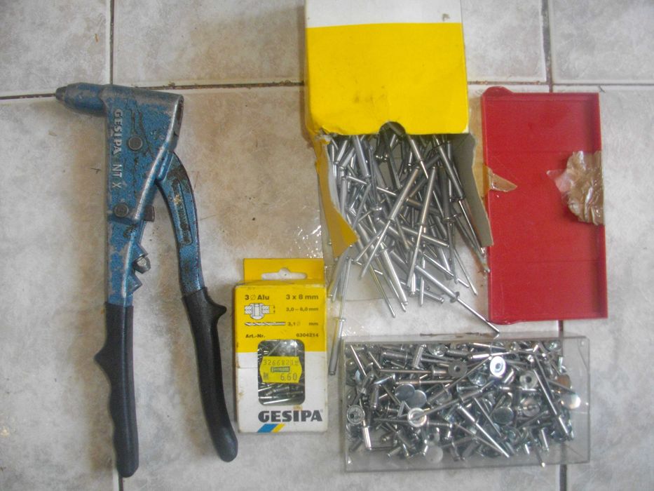 Немски Лопата сгъваема Нитачка GESIPA NTX попнитове  Резачка Хартия А4