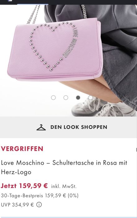 Love Moschino   Editie Limitata ,Damă Geantă de umăr ,Noua Roz cu logo inimă ,din piele