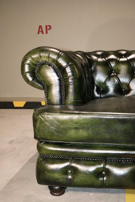 Fotoliu Chesterfield, piele naturala bison