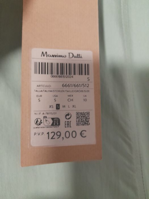 Rochie lunga Massimo Dutti clos cu bretele subtiri verde salvie XS