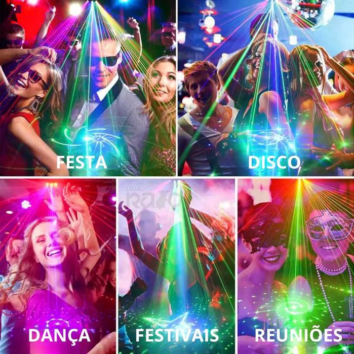 Cel mai puternic laser party 7d cu 32 proiectii laser rosu,verde,nou!