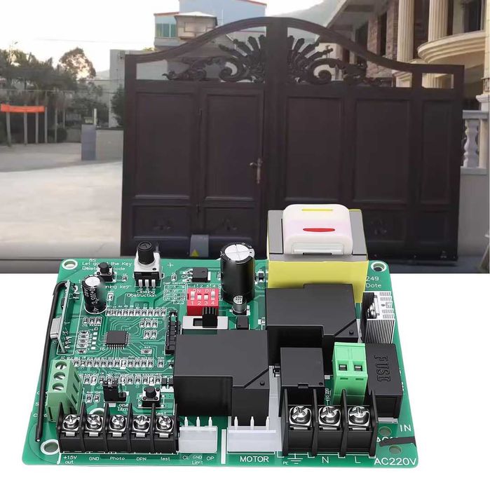 Placă de control poartă culisantă 433,92MHz rolling code kit cu 2 telecomenzi 220V – 220V