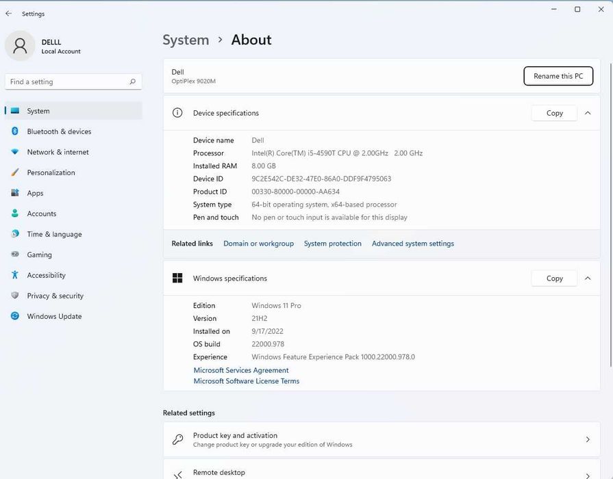 Mini Pc Unitate Calculator Dell , i5 4590t Gen4 SSD Ram 8G DDR3