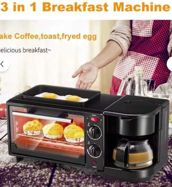 Aparat Multifunctional Mic Dejun 3 in 1 Cuptor Grill Filtru Cafea