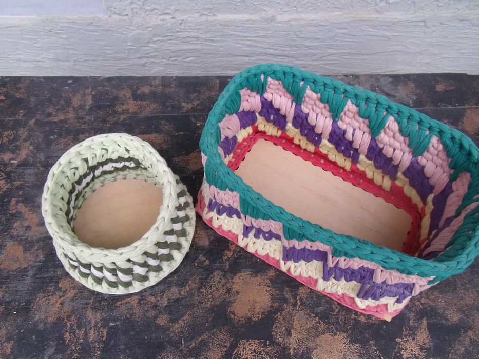 Коврик и корзинки из пряжи