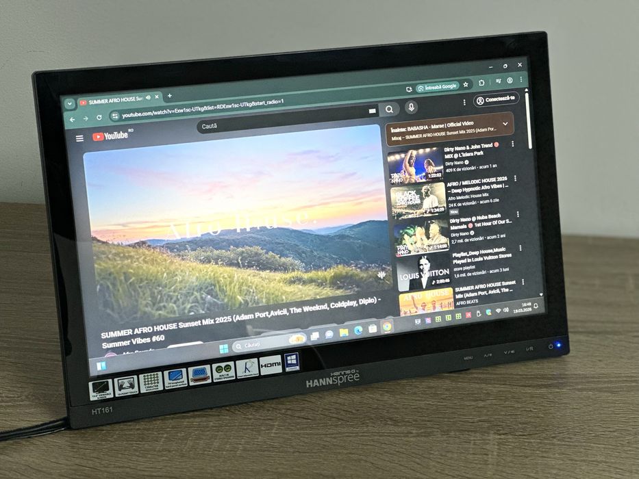 Monitor Led Touch Hannspree  HT1611 HMB 15.6 Inch 1366x768 Hdmi Vga