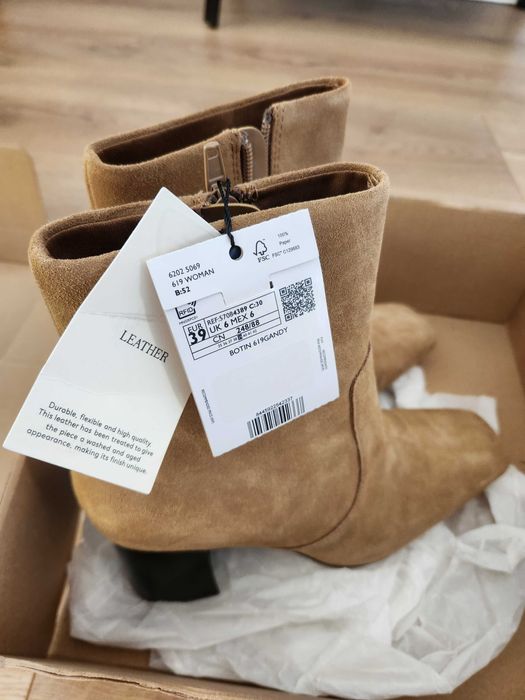 Cizme/Botine Mango piele naturala, cu eticheta