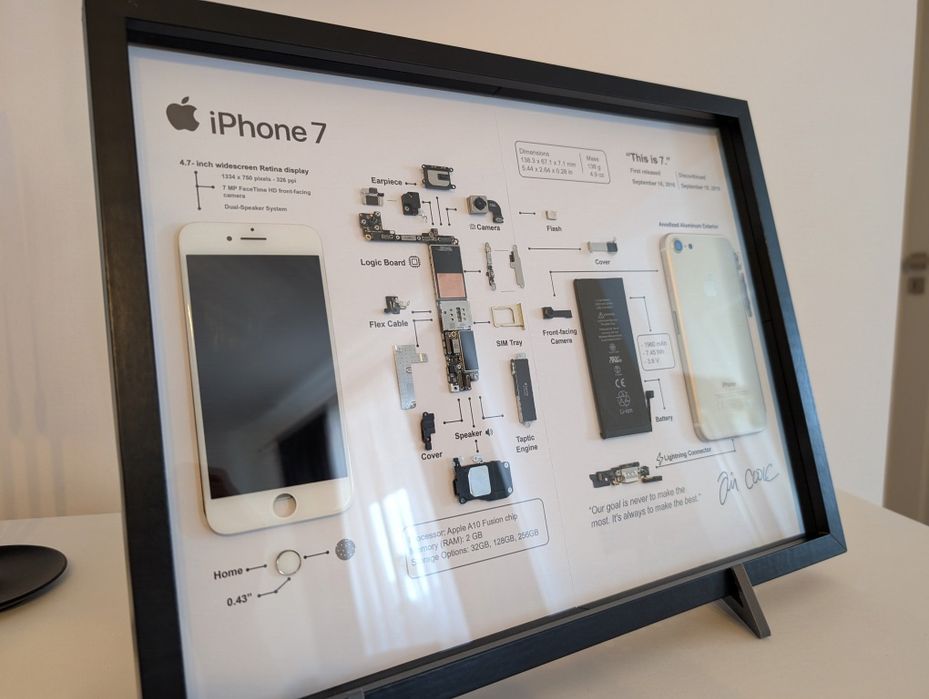 Tablou prezentare iPhone 7 gold