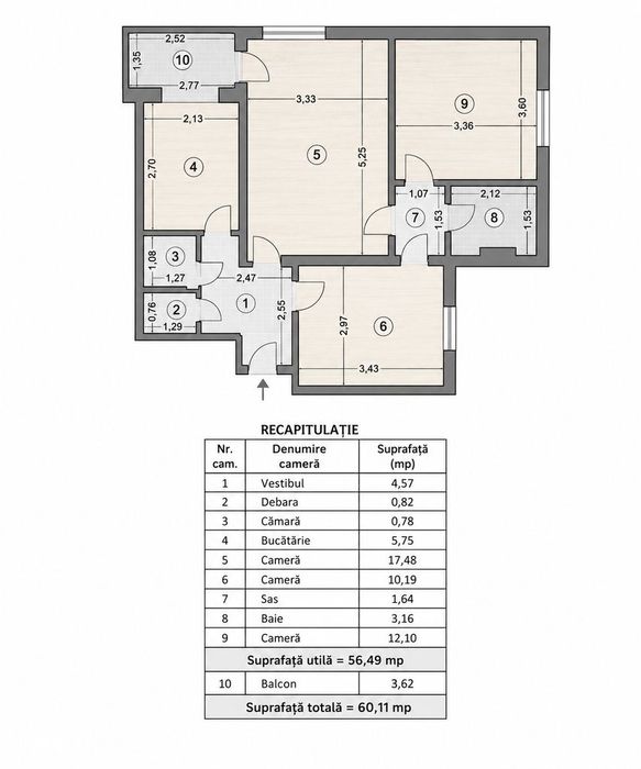 Vanzare 3 camere Dristor- Istriei