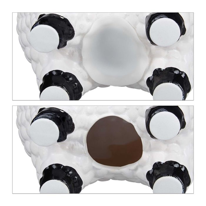 Pusculita Lama Cool design amuzant si ochelari de soare ceramica alb