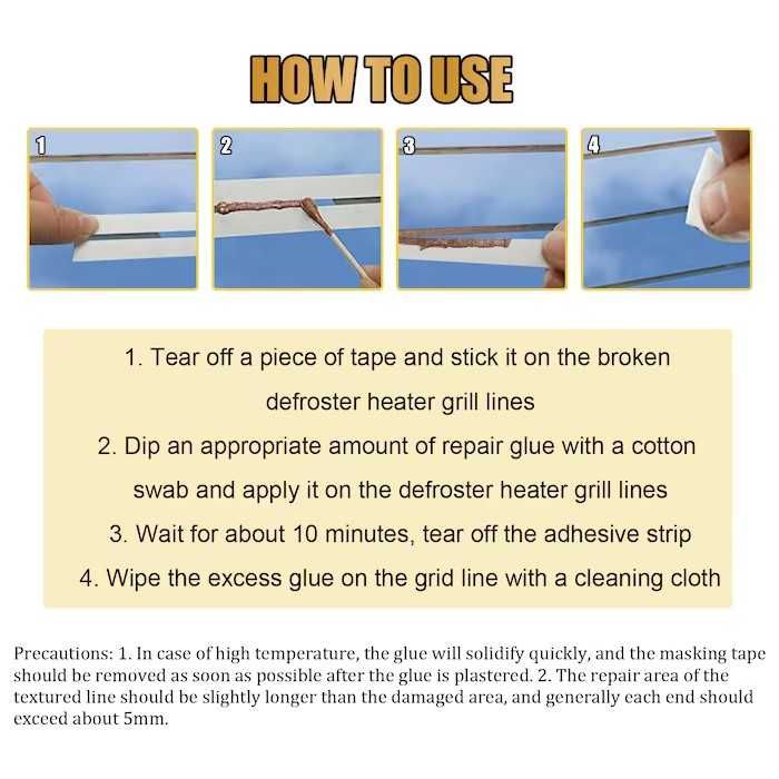 К-т лепило за ремонт на реотани на задното стъкло на автомобили