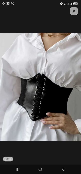 НОВЫЙ стильный корсет-пояс на шнуровке (4 размера)