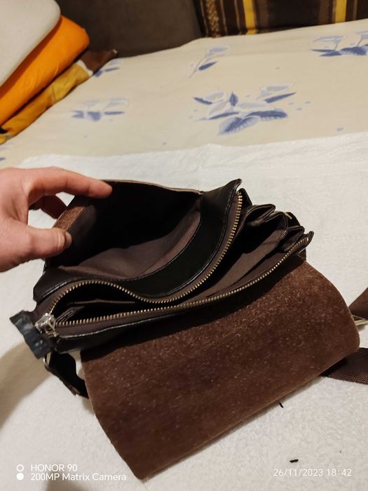 Geanta umar din piele maro
