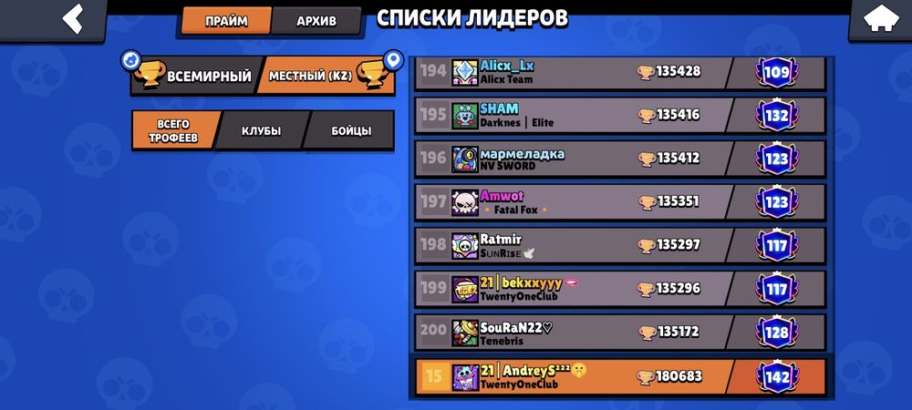 Бусты лиги, кубков, испытаний.