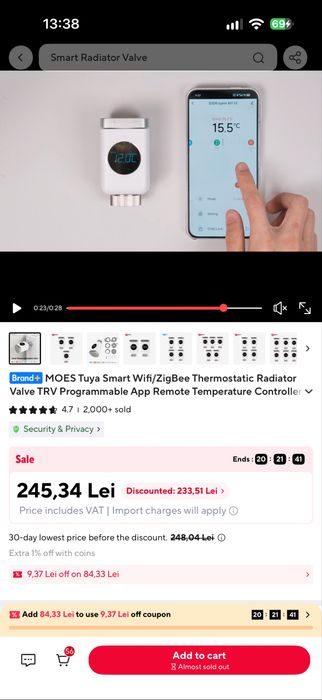 Robineti calorifer termostat smart Wifi control din telefon