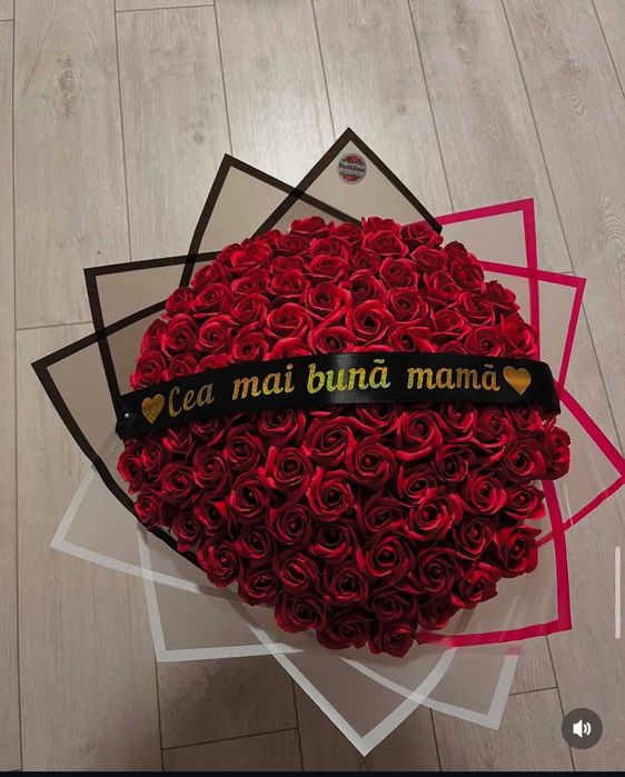 Buchet Trandafiri Imperiali cu Sclipici / Stitch / Coronita