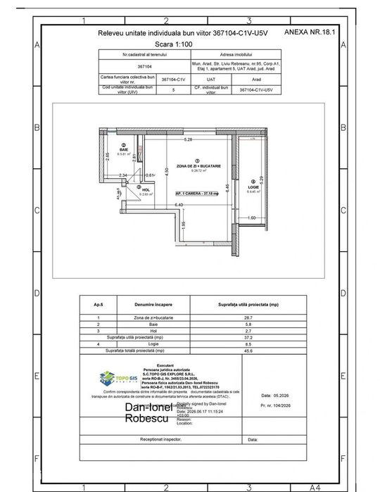 Apartament o camera VIA UNIVERSITATE Arad de la dezvoltator avans 5%