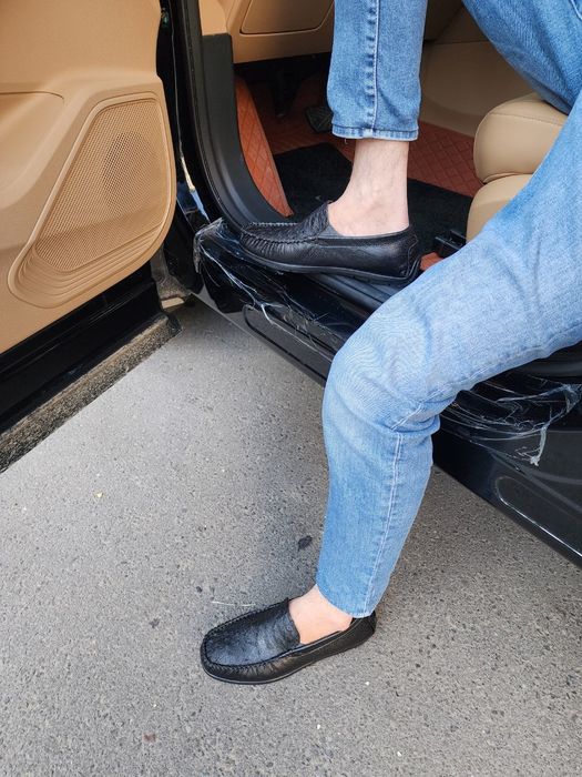 Мужские макосины из кожи страуса