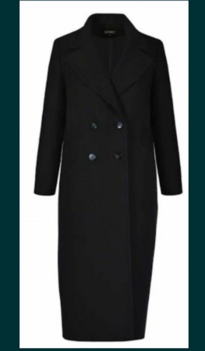 Palton Madeleine,casmir pur 100% negru elegant superb L