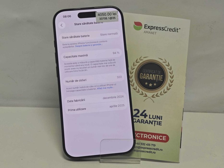 (AG 35) Telefon Iphone 16 Pro 128Gb B.33706 Garantie 2 ani!