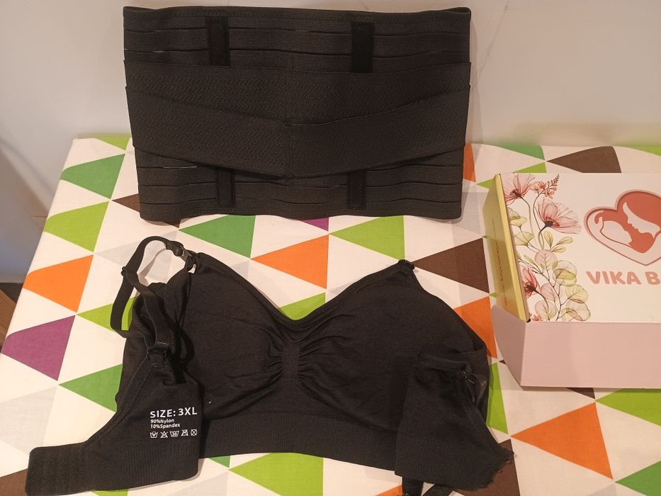 Стягащ колан за след раждане Vika baby + сутиен за кърмене S-M