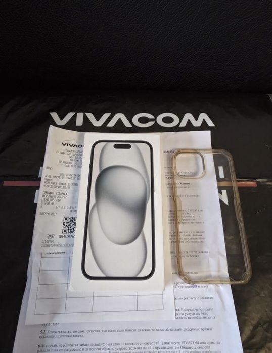256GB iPhone 15 Гаранция Vivacom 2025г. Black / Черен