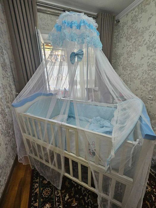 Детский кровать с люлкой