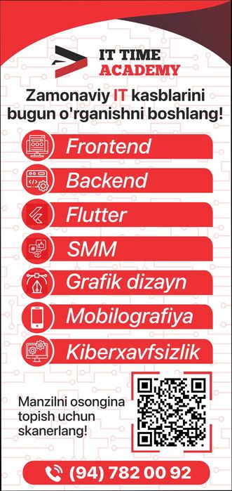 Dasturlash | IT | Programming | Kompyuter | 30% chegirma | SMM