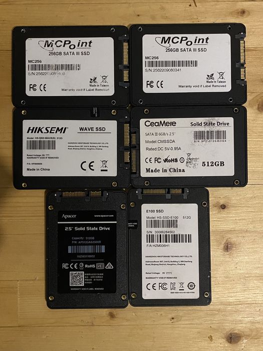 Ссд Сата 256 / 512гб б/у и новые