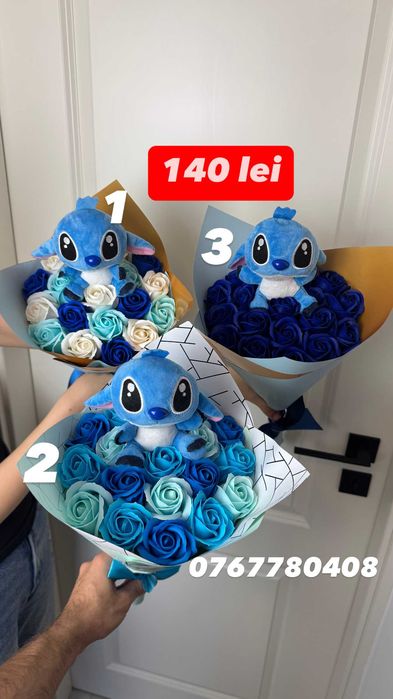 Buchet Stitch Roz Mare trandafiri sapun