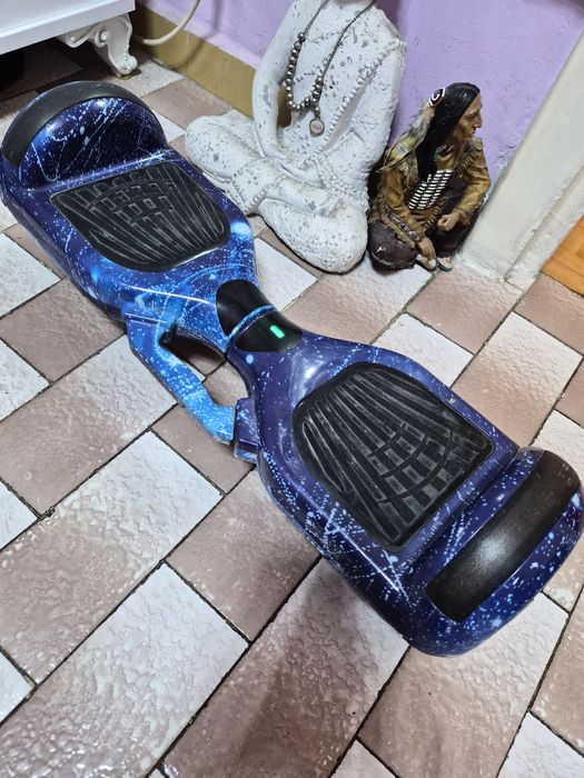Hoverboard albastru cu lumini si bluetooth