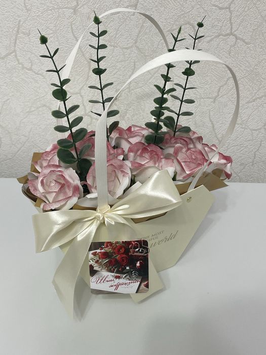 Мыльные розы, букет на 8 марта