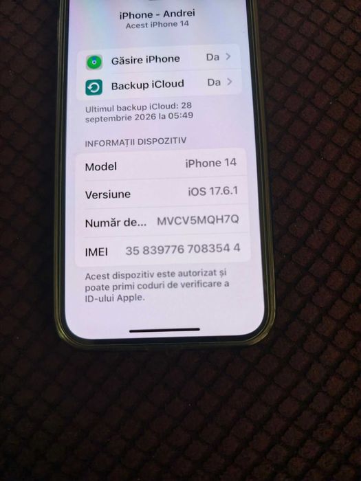 Vand telefon mobil IPhone 14 128 GB