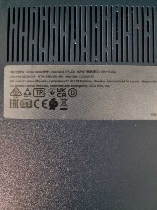 Noble Amanet - Lenovo IdeaPad 3 17ALC6, AMD Ryzen 5 5500U