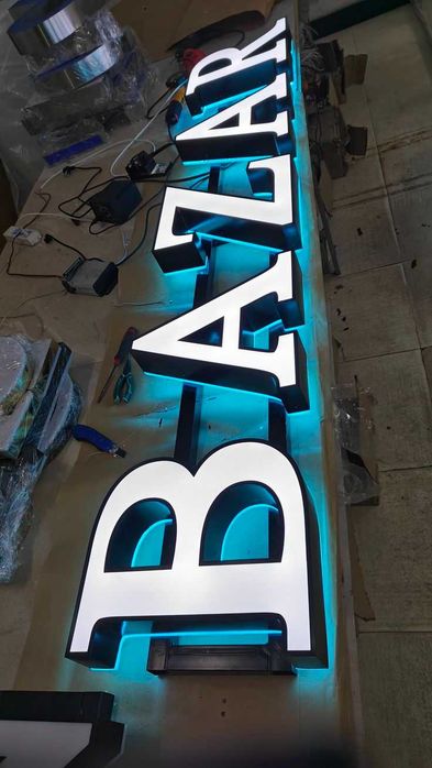 Eng arzon narx! Tashqi reklama banner bo'rtma xarf 3d xarf shtender