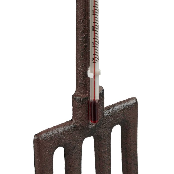 Termometru de Perete din Fonta Design Rustic in Forma de Furca 30x9cm