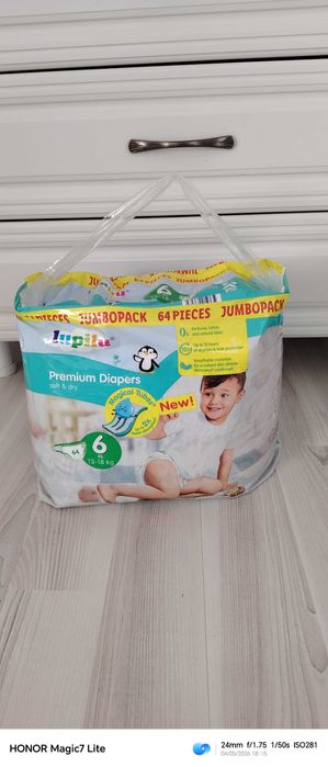 Scutece Lupilu Big Pack, 13-18 Kg, marimea 6 XL, Fast Dry 64 de bucati