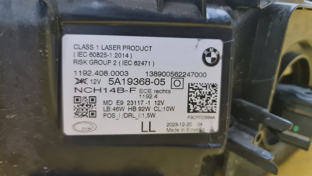 Far faruri LASER BMW 4 M4 G22 G23 G26 i4 G80 G82 5A19367 bara aripa